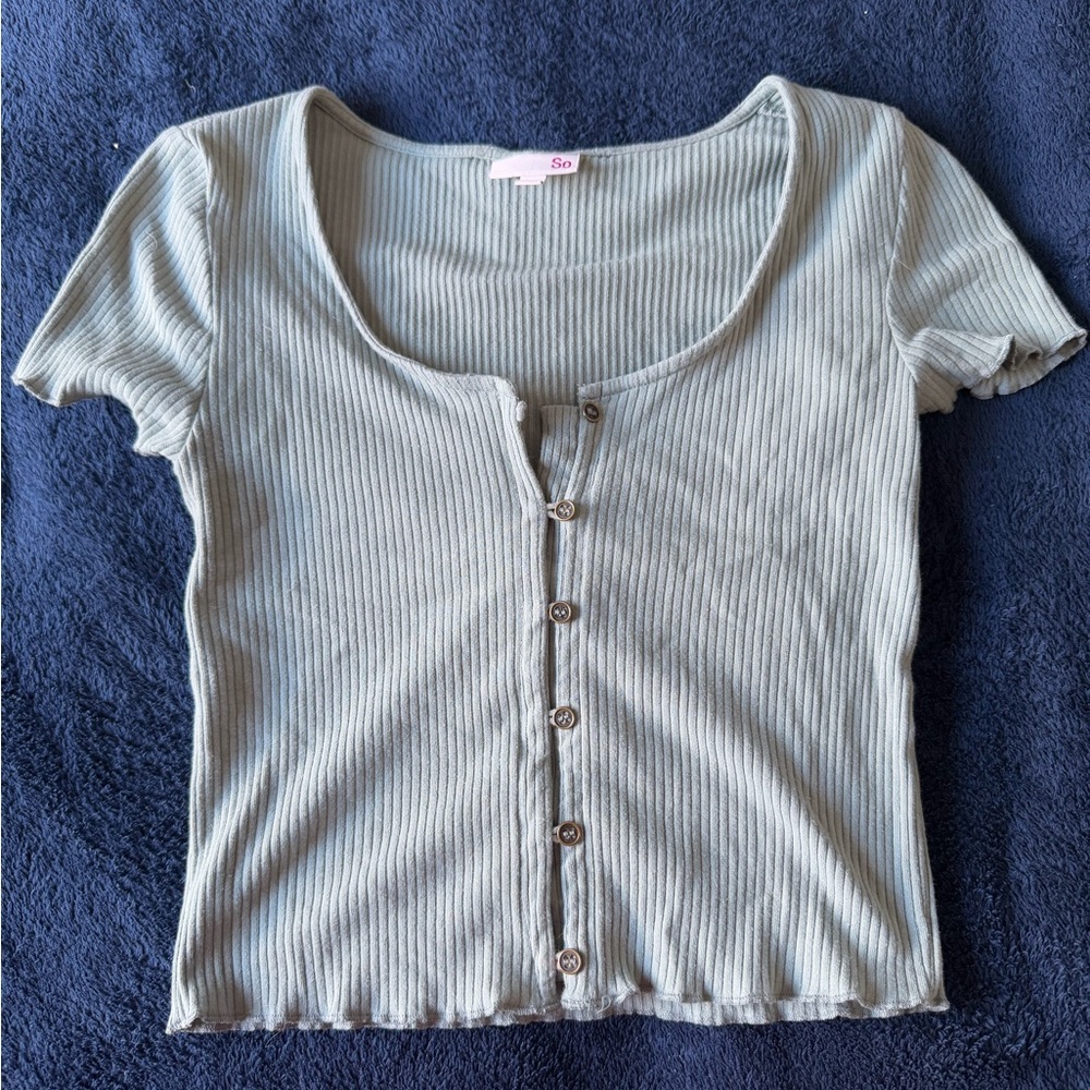 Green Button up T Shirt